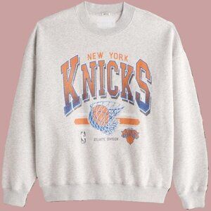 REMAKE NBA New York Knicks Sweatshirt Retro Style Ash Color Unisex Men Women